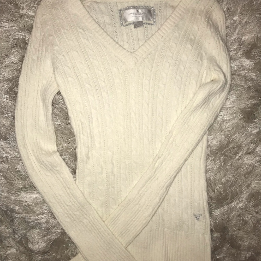 LAST CALL ❗️American Eagle Cream Knit Sweater M